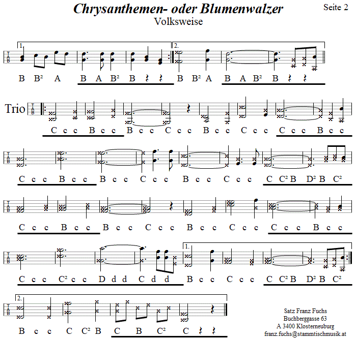 Chrysanthemenwalzer 2 in Griffschrift fr steirische Harmonika. 
Bitte klicken, um die Melodie zu hren.