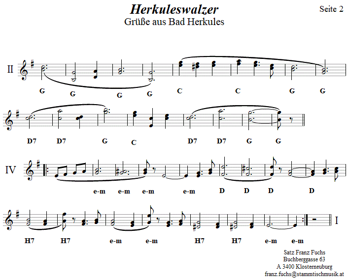 Herkuleswalzer von Pazeller - Seite 2 - zweistimmige Noten. 
Bitte klicken, um die Melodie zu hören.