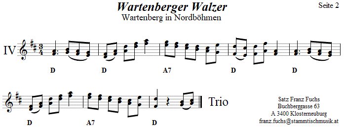 Wartenberger Walzer 2 in zweistimmigen Noten. 
Bitte klicken, um die Melodie zu hren.